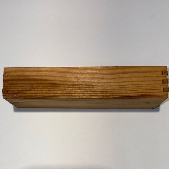 Natural Wood dominos  Storage Box with small wooden dominos. - Picture 2 of 5